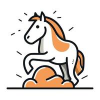 Horse icon. Flat style vector illustration. Isolated on white background.