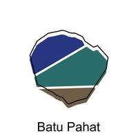 Map City of Batu Pahat vector design, Malaysia map with borders, cities. logotype element for template design