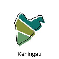 Vector Map City of Keningau design template, High detailed illustration Country in Asia