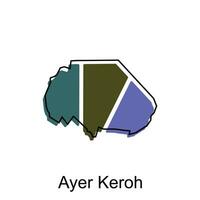 Vector Map City of Ayer Keroh design template, High detailed illustration Country in Asia