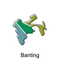 mapa ciudad de banting vector diseño, Malasia mapa con fronteras, ciudades logotipo elemento para modelo diseño