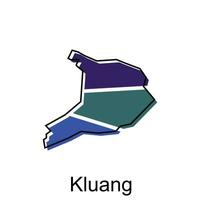 mapa ciudad de kluang vector diseño, Malasia mapa con fronteras, ciudades logotipo elemento para modelo diseño