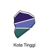 Map City of Kota Tinggi vector design template, Infographic vector map illustration on a white background.