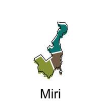 Map City of Miri vector design template, Infographic vector map illustration on a white background.