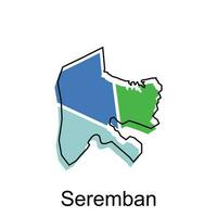 Map City of Seremban vector design template, Infographic vector map illustration on a white background.