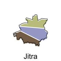 Map City of Jitra vector design, Malaysia map with borders, cities. logotype element for template design