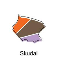 Map City of Skudai vector design, Malaysia map with borders, cities. logotype element for template design