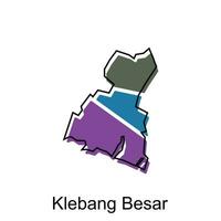 mapa ciudad de klebang besar vector diseño, Malasia mapa con fronteras, ciudades logotipo elemento para modelo diseño