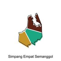 Map City of Simpang Empat Semanggol vector design template, Infographic vector map illustration on a white background.