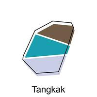 Map City of Tangkak vector design, Malaysia map with borders, cities. logotype element for template design