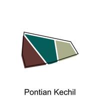 Map City of Pontian Kechil vector design template, Infographic vector map illustration on a white background.