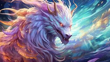 mystical creatures, digital art illustration, Generative AI photo