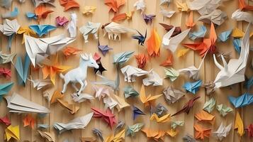 origami mundo, digital Arte ilustración, generativo ai foto