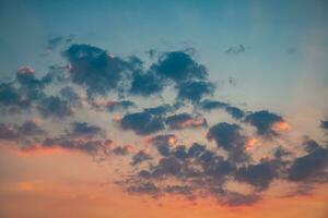 Beautiful clouds at sunset. Sunlight photo