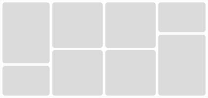 Pictures or photos frame collage. comics page grid layout abstract photo frames and digital photo wall template vector