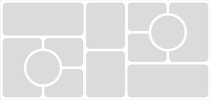 Pictures or photos frame collage. comics page grid layout abstract photo frames and digital photo wall template vector