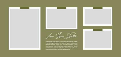 Pictures or photos frame collage. comics page grid layout abstract photo frames and digital photo wall template vector