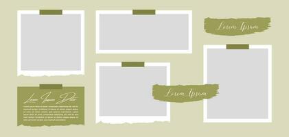 Pictures or photos frame collage. comics page grid layout abstract photo frames and digital photo wall template vector