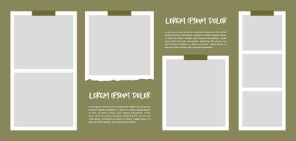 Pictures or photos frame collage. comics page grid layout abstract photo frames and digital photo wall template vector