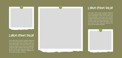 Pictures or photos frame collage. comics page grid layout abstract photo frames and digital photo wall template vector