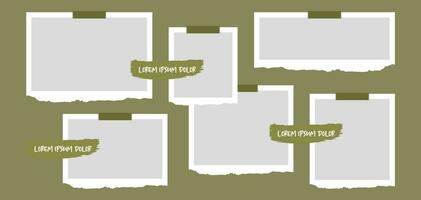 Pictures or photos frame collage. comics page grid layout abstract photo frames and digital photo wall template vector
