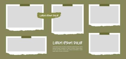 Pictures or photos frame collage. comics page grid layout abstract photo frames and digital photo wall template vector