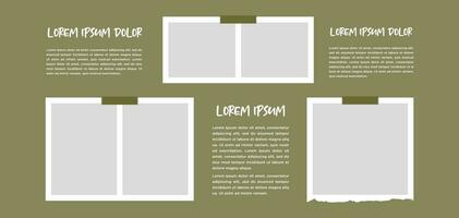 Pictures or photos frame collage. comics page grid layout abstract photo frames and digital photo wall template vector