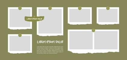 Pictures or photos frame collage. comics page grid layout abstract photo frames and digital photo wall template vector