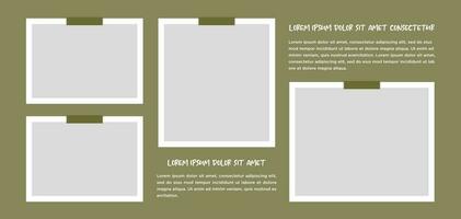 Pictures or photos frame collage. comics page grid layout abstract photo frames and digital photo wall template vector