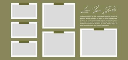 Pictures or photos frame collage. comics page grid layout abstract photo frames and digital photo wall template vector