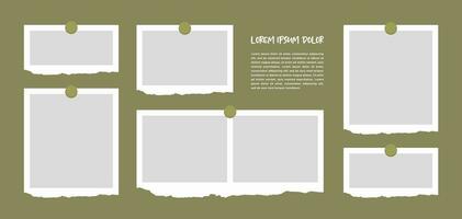 Pictures or photos frame collage. comics page grid layout abstract photo frames and digital photo wall template vector