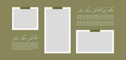 Pictures or photos frame collage. comics page grid layout abstract photo frames and digital photo wall template vector