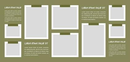 Pictures or photos frame collage. comics page grid layout abstract photo frames and digital photo wall template vector