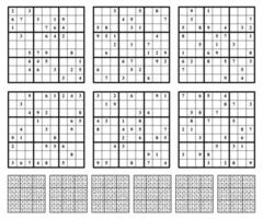 sudoku juego conjunto con respuestas vector