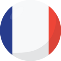 França bandeira círculo 3d desenho animado estilo. png