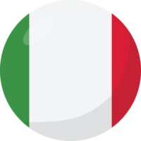 Italy flag circle 3D cartoon style. png