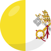 Vatican City flag circle 3D cartoon style. png