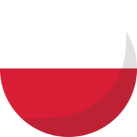Pologne drapeau cercle 3d dessin animé style. png