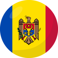 Moldavie drapeau cercle 3d dessin animé style. png