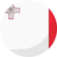 Malta flag circle 3D cartoon style. png
