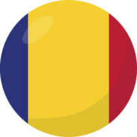 Romania flag circle 3D cartoon style. png