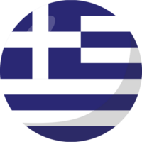 Greece flag circle 3D cartoon style. png