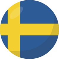 Schweden Flagge Kreis 3d Karikatur Stil. png