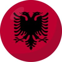 Albanië vlag cirkel 3d tekenfilm stijl. png