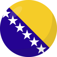Bosnie et herzégovine drapeau cercle 3d dessin animé style. png