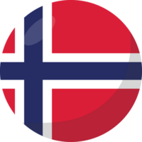 Norway flag circle 3D cartoon style. png