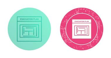 icono de vector de plan de evacuación