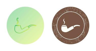 Unique Lit Smoking Pipe Vector Icon