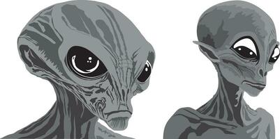 SciFi Alien Vector Set Illustration