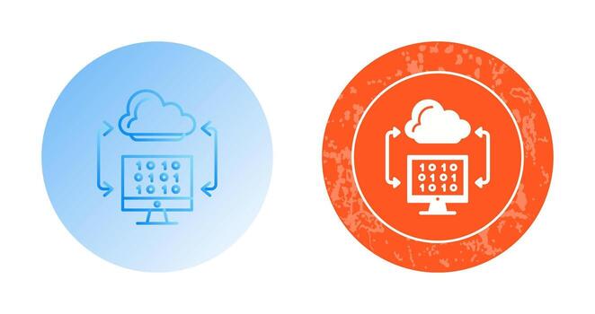 icono de vector de codificación de nube